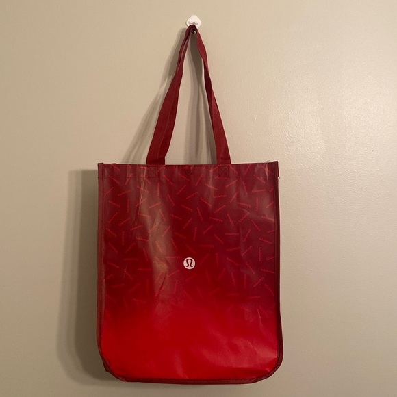 Lululemon  Red Ombre Reusable Nylon Large Shopping Tote  Bag - Picture 1 of 8